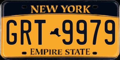 NY license plate GRT9979