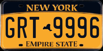 NY license plate GRT9996