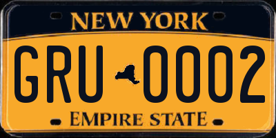 NY license plate GRU0002