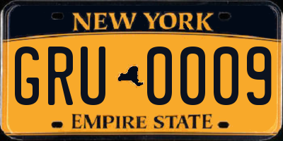 NY license plate GRU0009