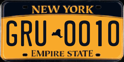 NY license plate GRU0010