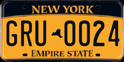 NY license plate GRU0024