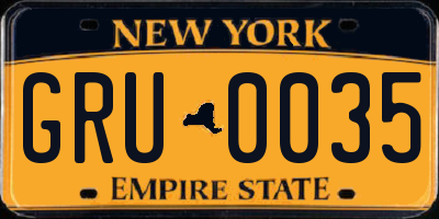 NY license plate GRU0035