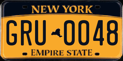 NY license plate GRU0048