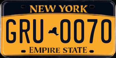 NY license plate GRU0070