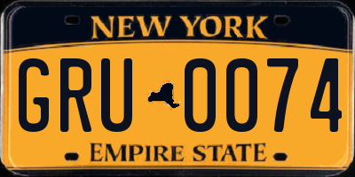 NY license plate GRU0074