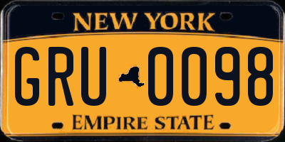 NY license plate GRU0098