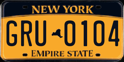 NY license plate GRU0104
