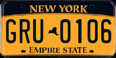 NY license plate GRU0106
