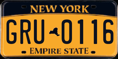 NY license plate GRU0116