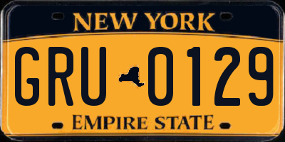 NY license plate GRU0129