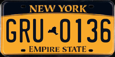 NY license plate GRU0136