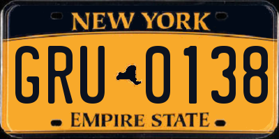 NY license plate GRU0138