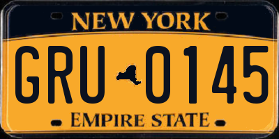 NY license plate GRU0145
