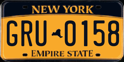 NY license plate GRU0158