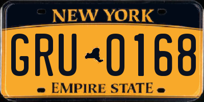 NY license plate GRU0168