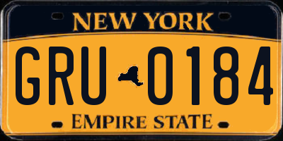 NY license plate GRU0184