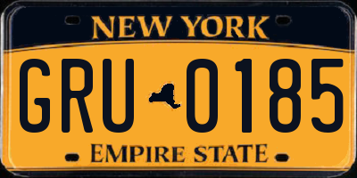 NY license plate GRU0185