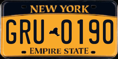 NY license plate GRU0190