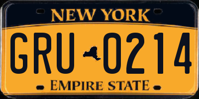 NY license plate GRU0214