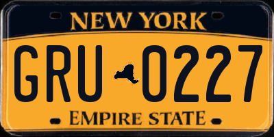 NY license plate GRU0227