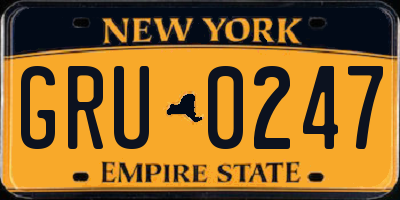 NY license plate GRU0247