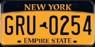 NY license plate GRU0254