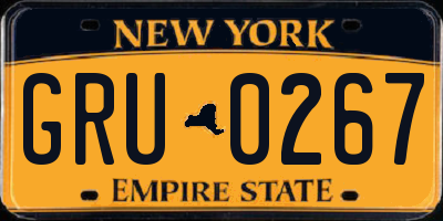NY license plate GRU0267
