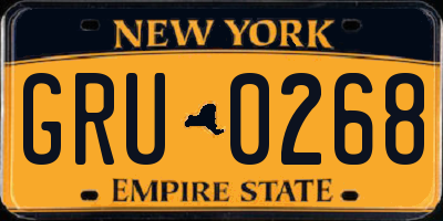 NY license plate GRU0268
