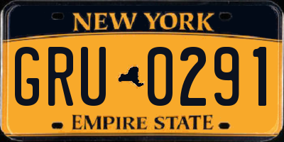 NY license plate GRU0291