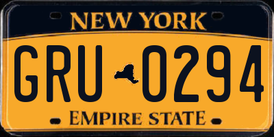 NY license plate GRU0294