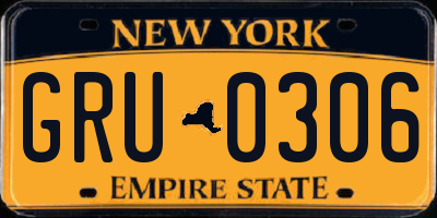 NY license plate GRU0306