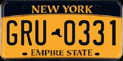 NY license plate GRU0331