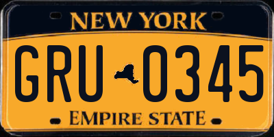 NY license plate GRU0345