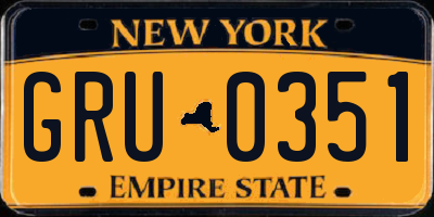 NY license plate GRU0351