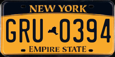 NY license plate GRU0394