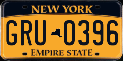 NY license plate GRU0396