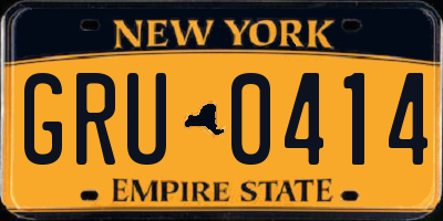 NY license plate GRU0414