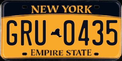 NY license plate GRU0435