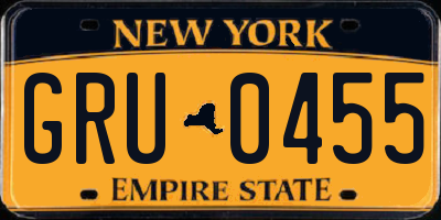 NY license plate GRU0455