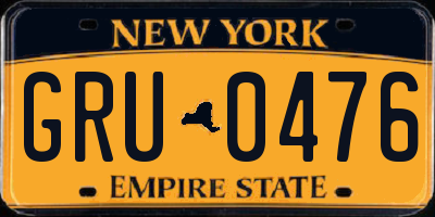 NY license plate GRU0476