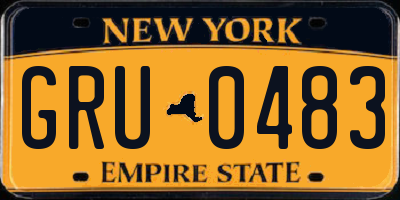 NY license plate GRU0483
