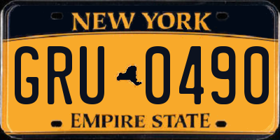 NY license plate GRU0490