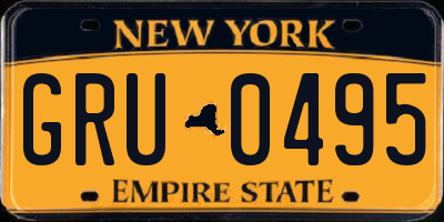 NY license plate GRU0495