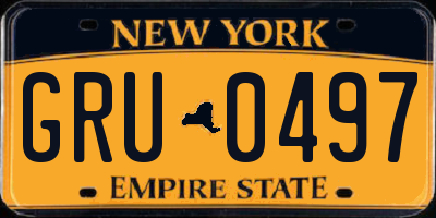 NY license plate GRU0497