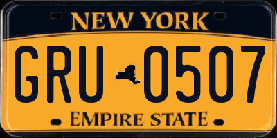 NY license plate GRU0507