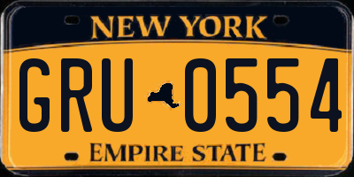 NY license plate GRU0554