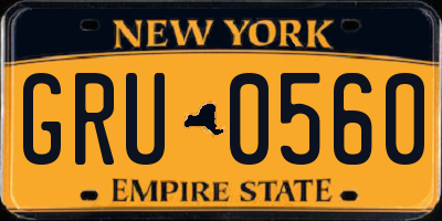NY license plate GRU0560