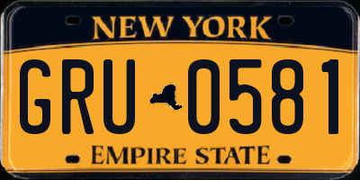 NY license plate GRU0581