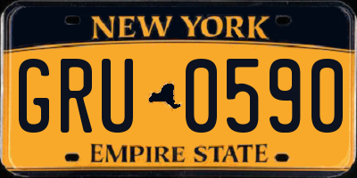 NY license plate GRU0590